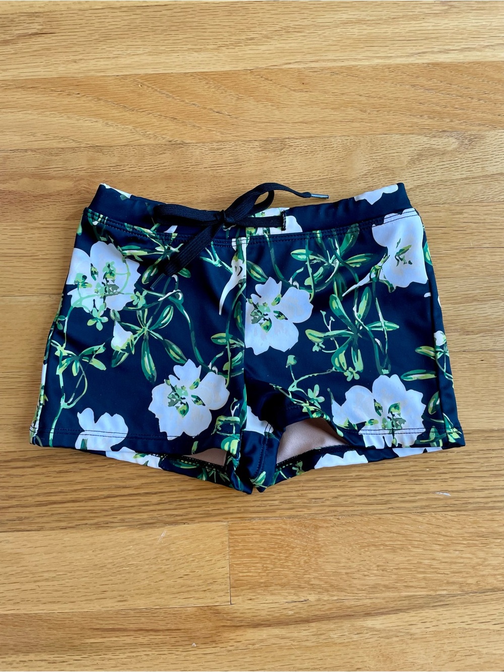 Kortni Jeane Black Swim Bottoms with White Floral Print